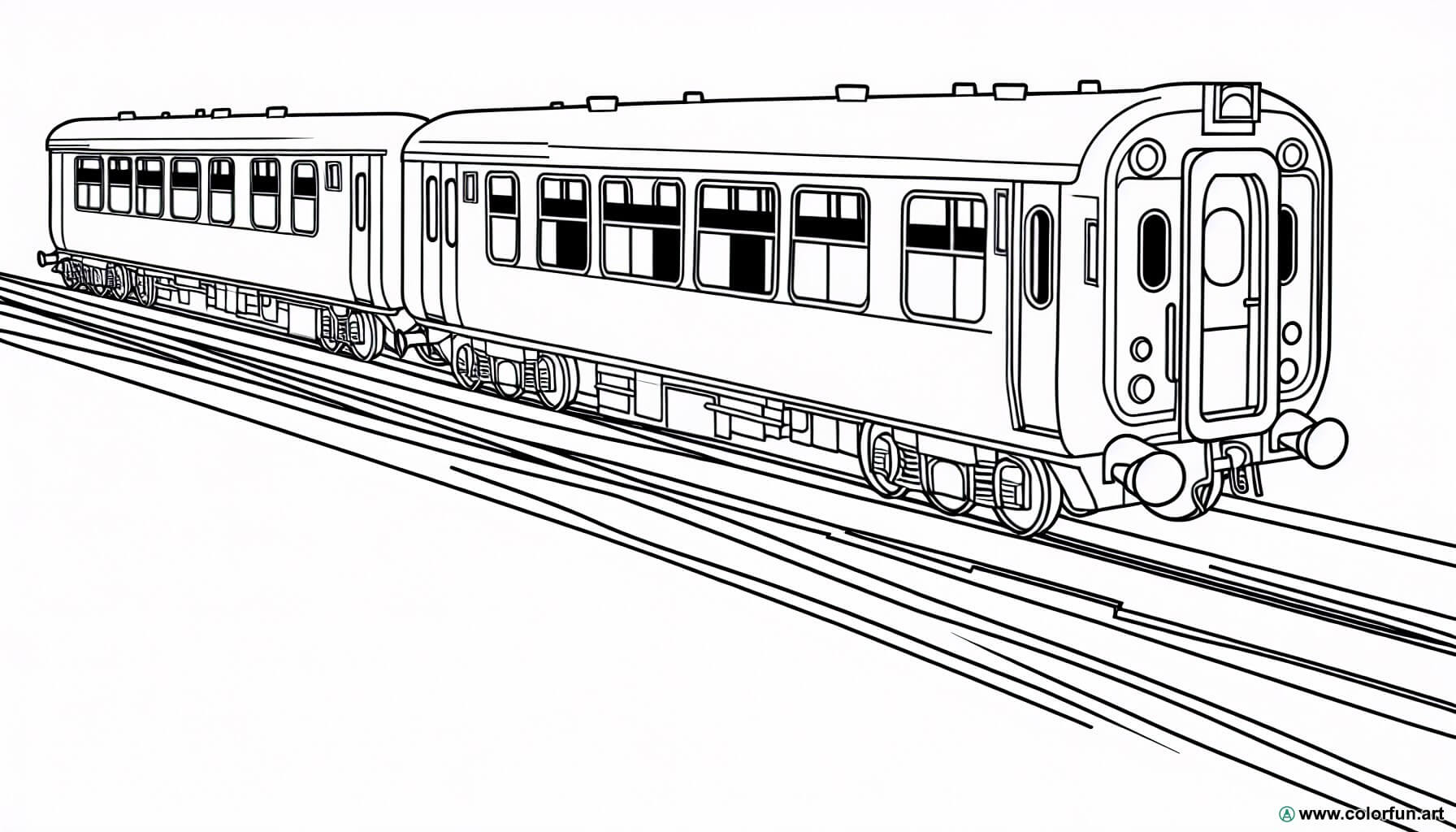 coloring page travel train