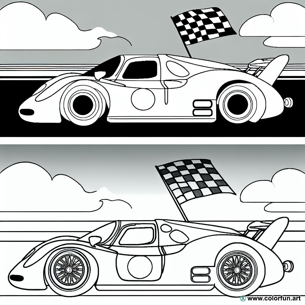 Coloring page racing car porsche