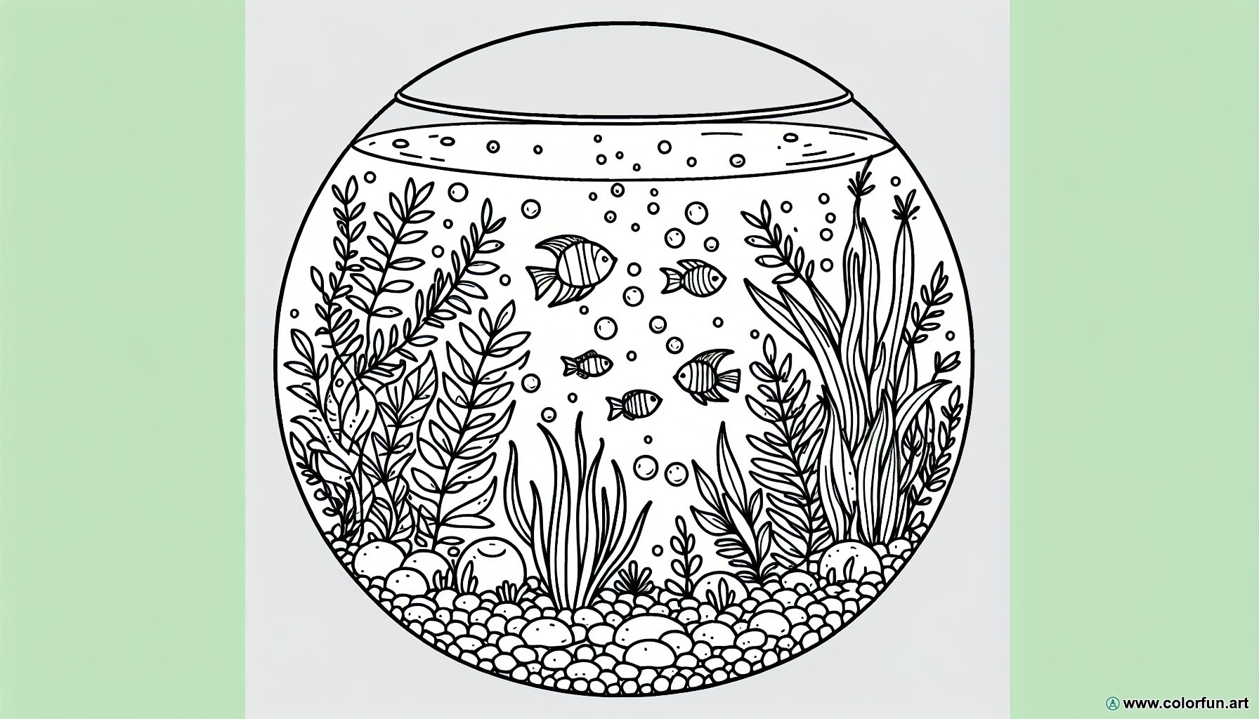 coloring page aquarium fish