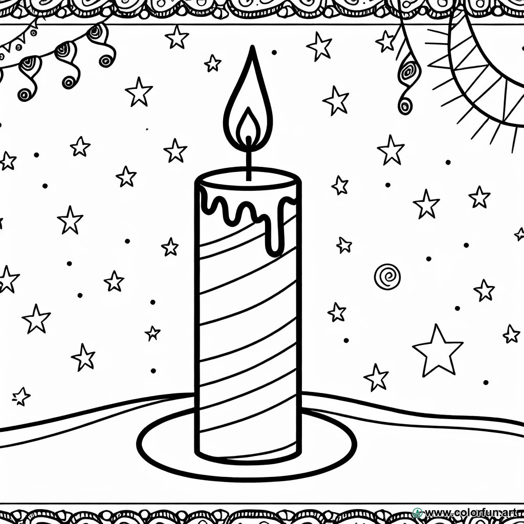 coloring page candle party