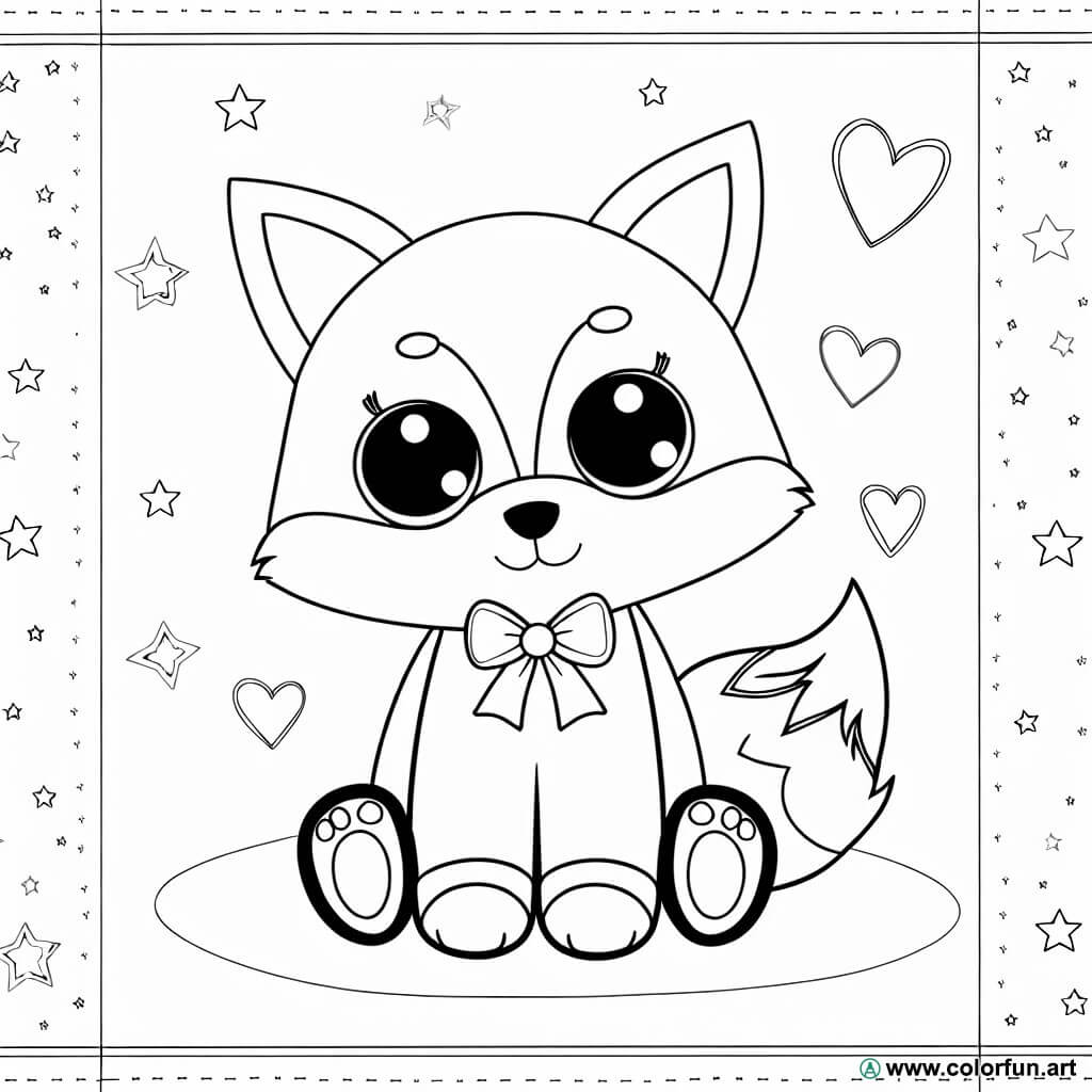 Fox plush coloring page Download or Print for free