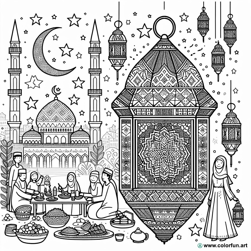 Ramadan calendar coloring page