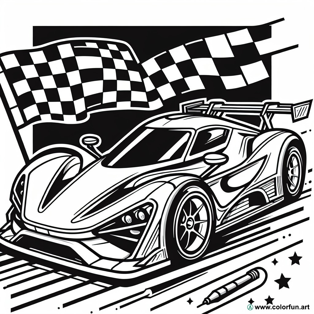 Coloring page race car ferrari