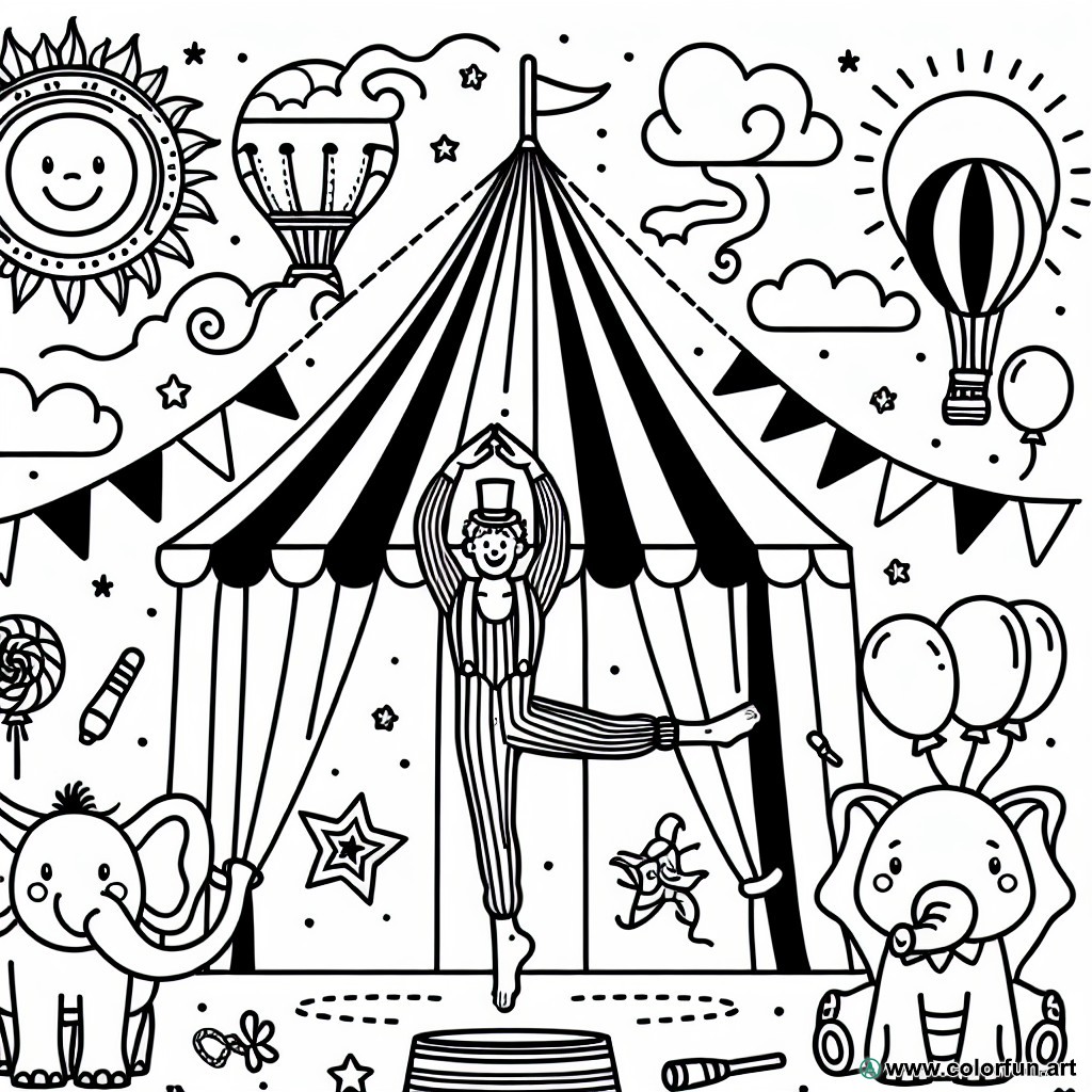 Circus acrobat coloring page