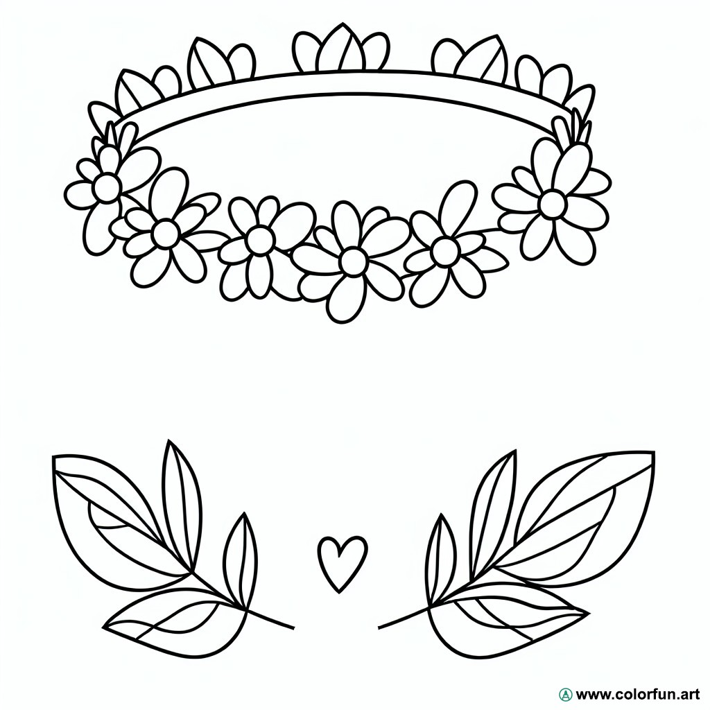 Flower crown coloring page