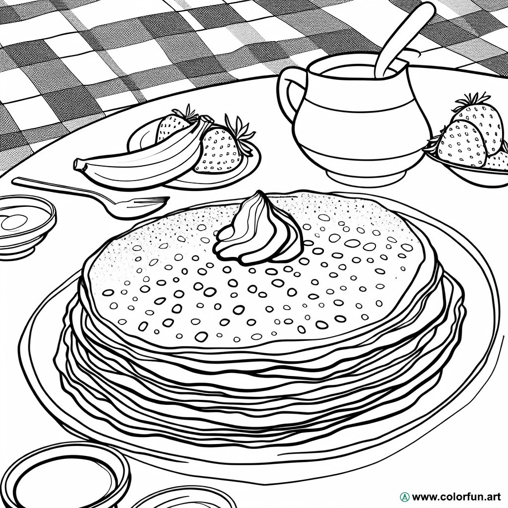 coloring page pancakes candlemas