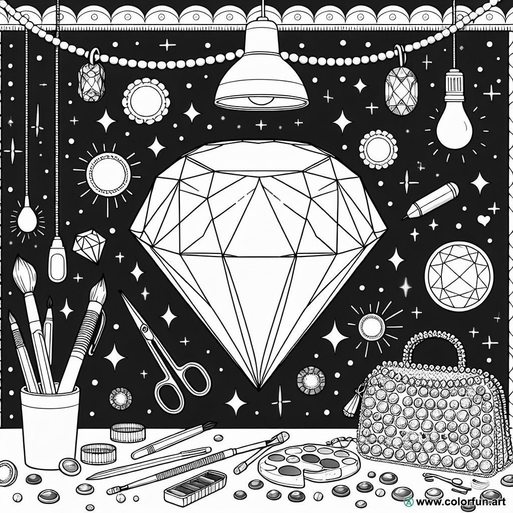 coloring page diamond painting