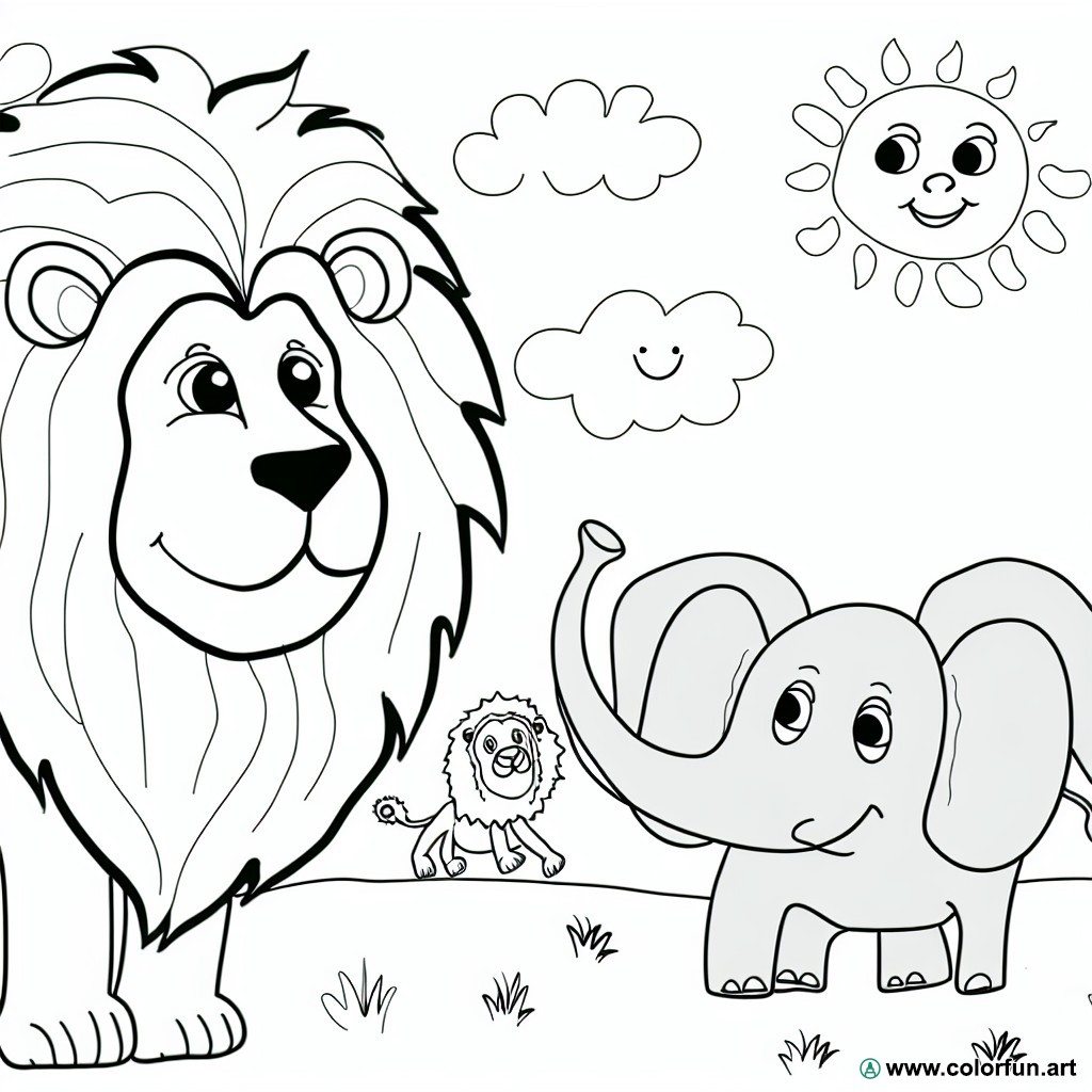 coloring page emotions animals