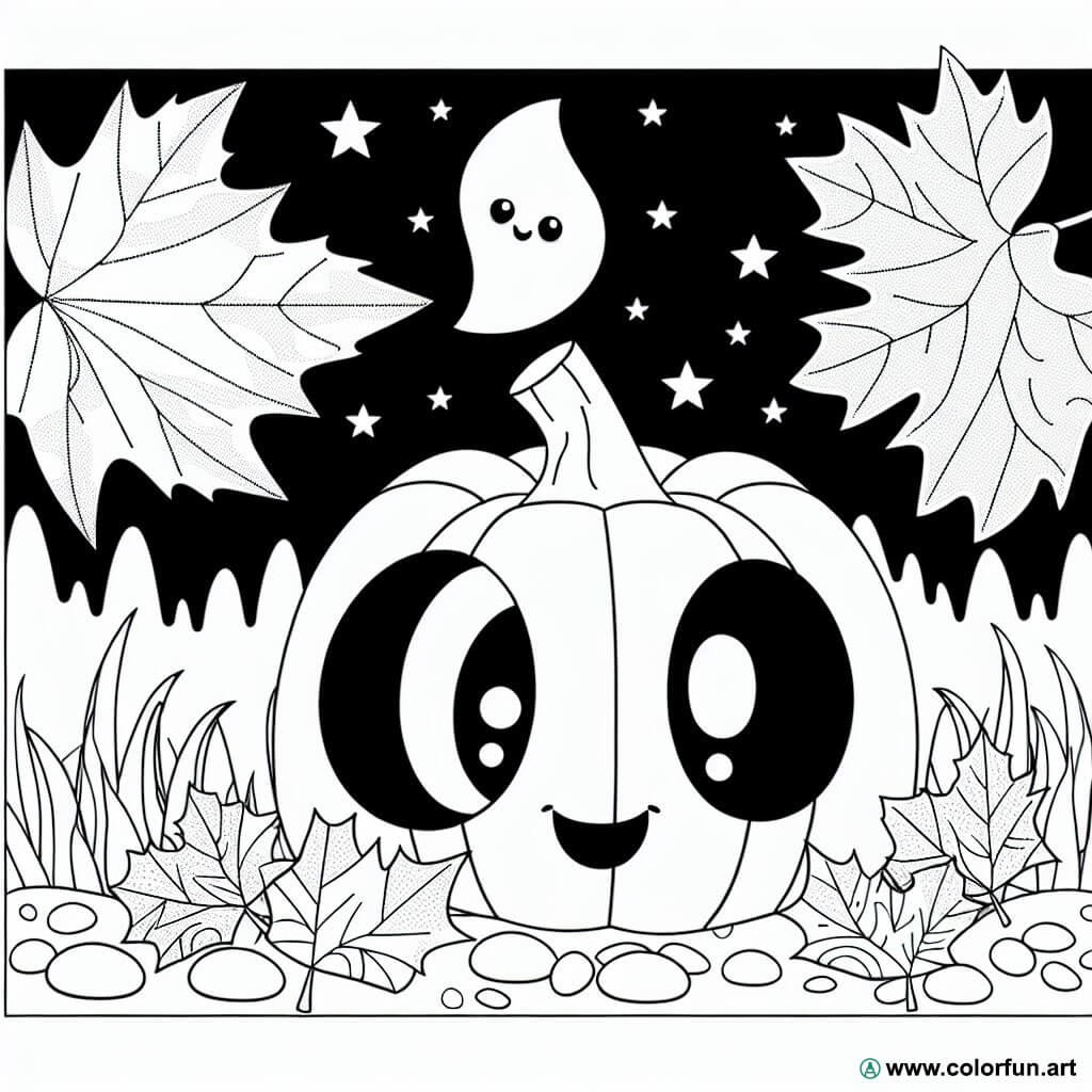 coloring page cute halloween