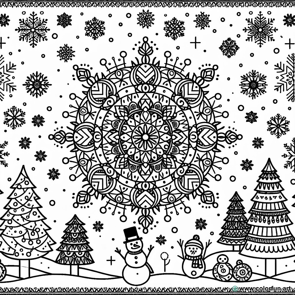 winter mandala coloring page