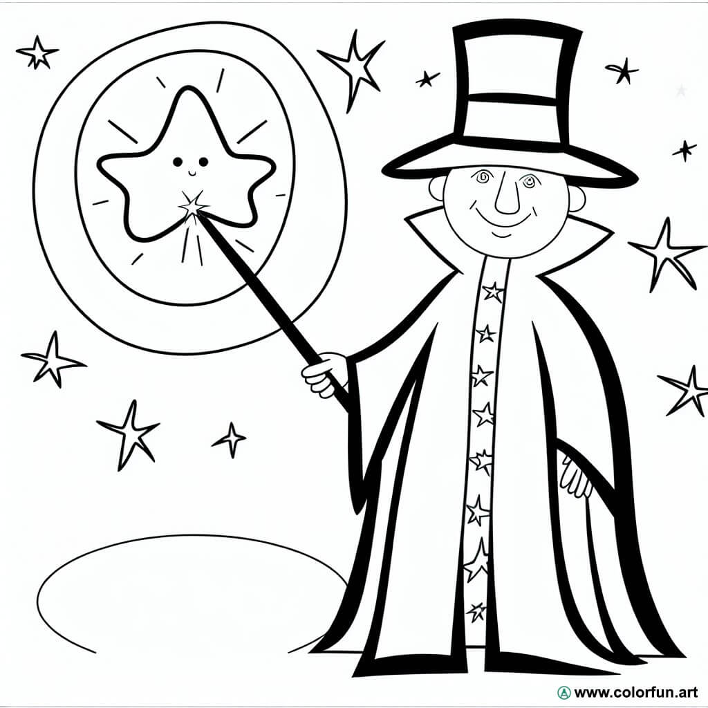 coloring page wizard star