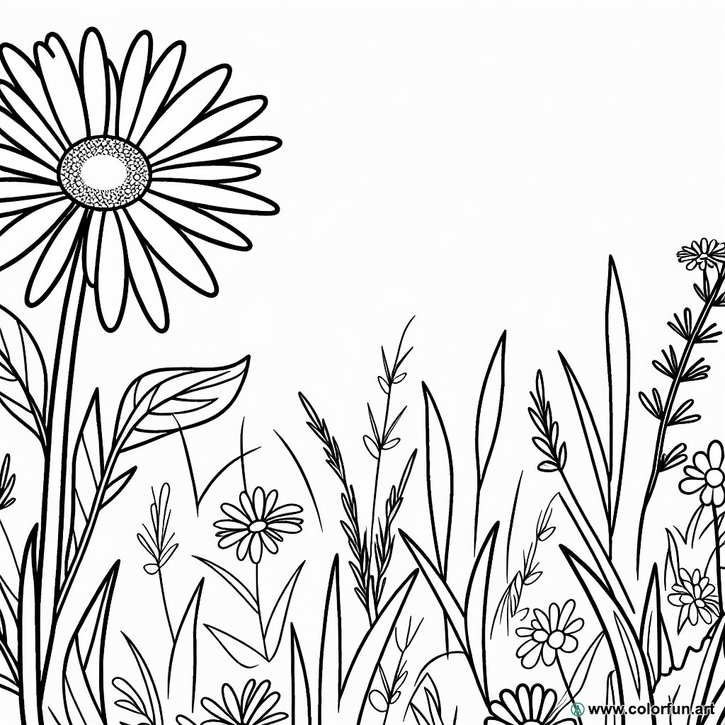 coloring page wild daisy