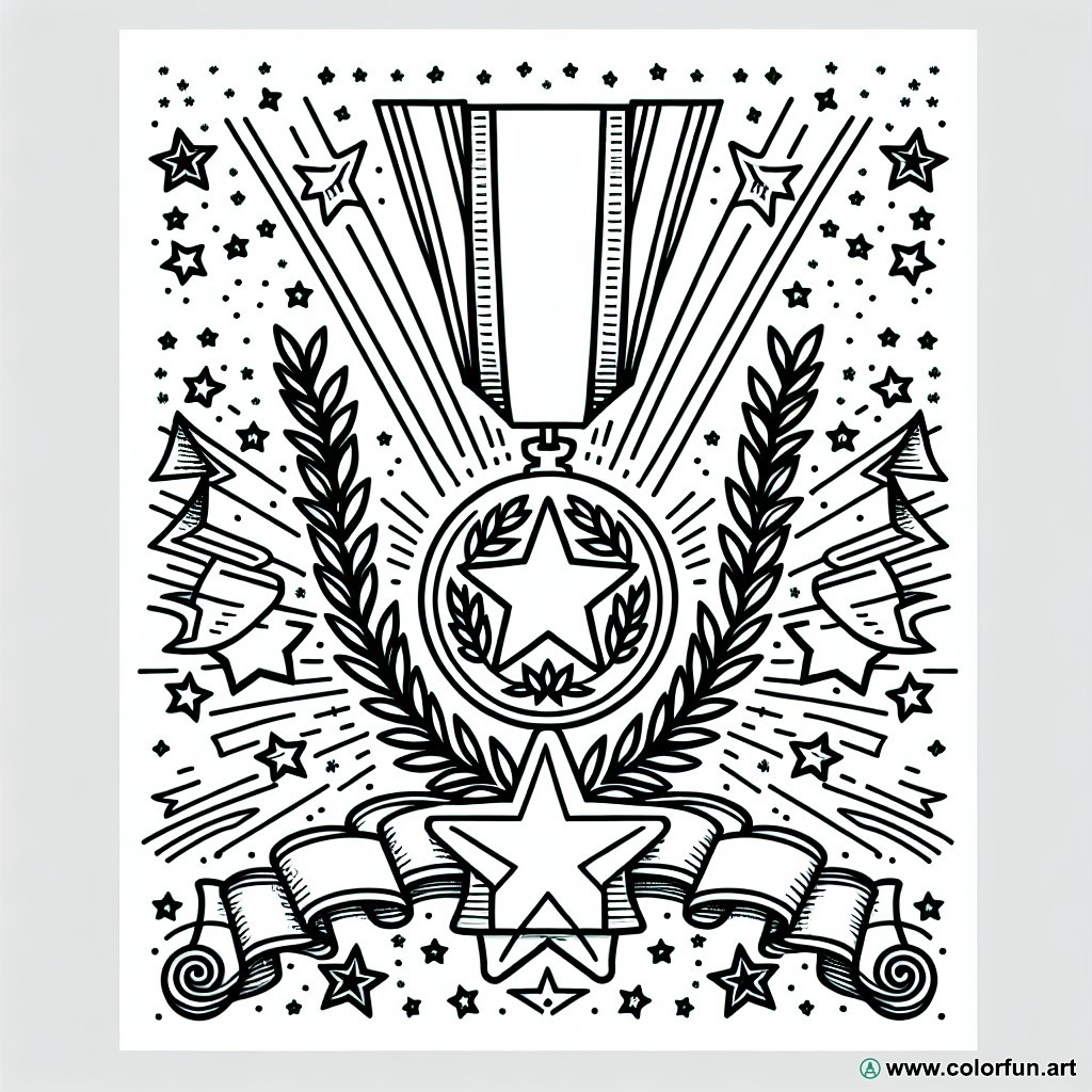Coloring page victory medal