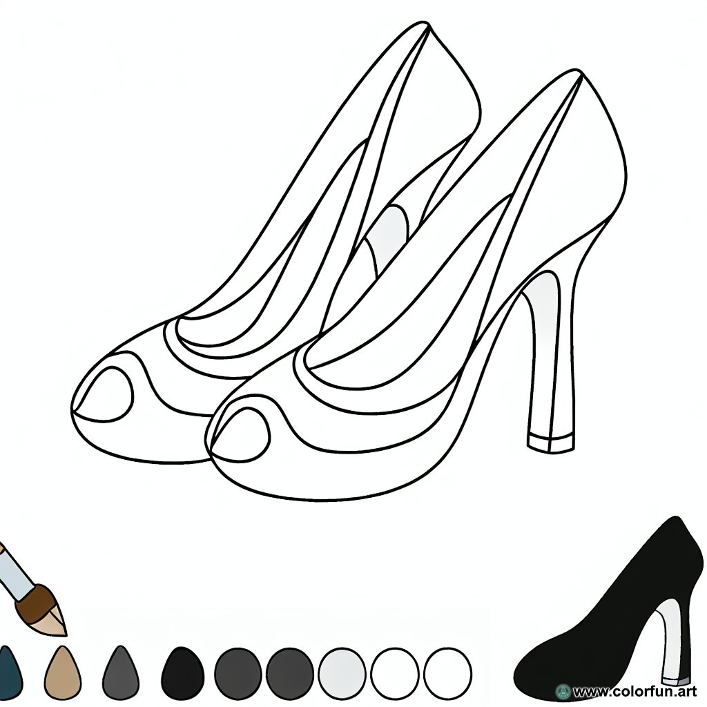 coloring page high heel