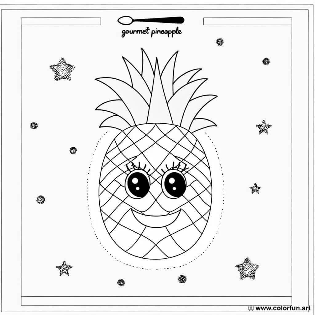 coloring page greedy pineapple