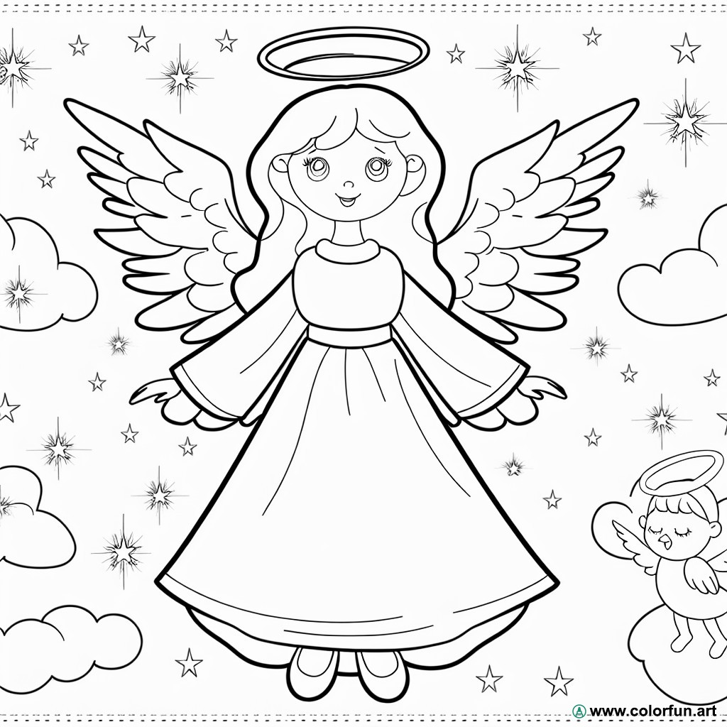 adult angel coloring page