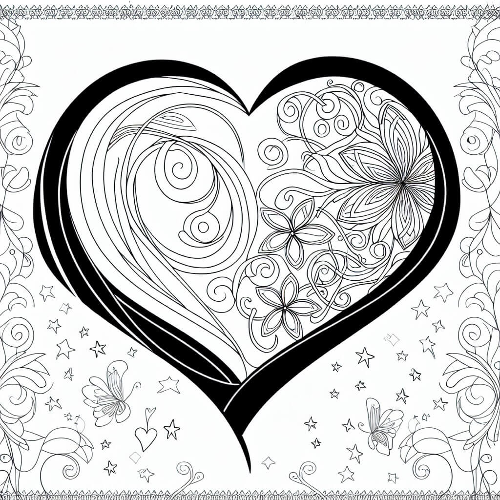 coloring page Valentine's Day heart