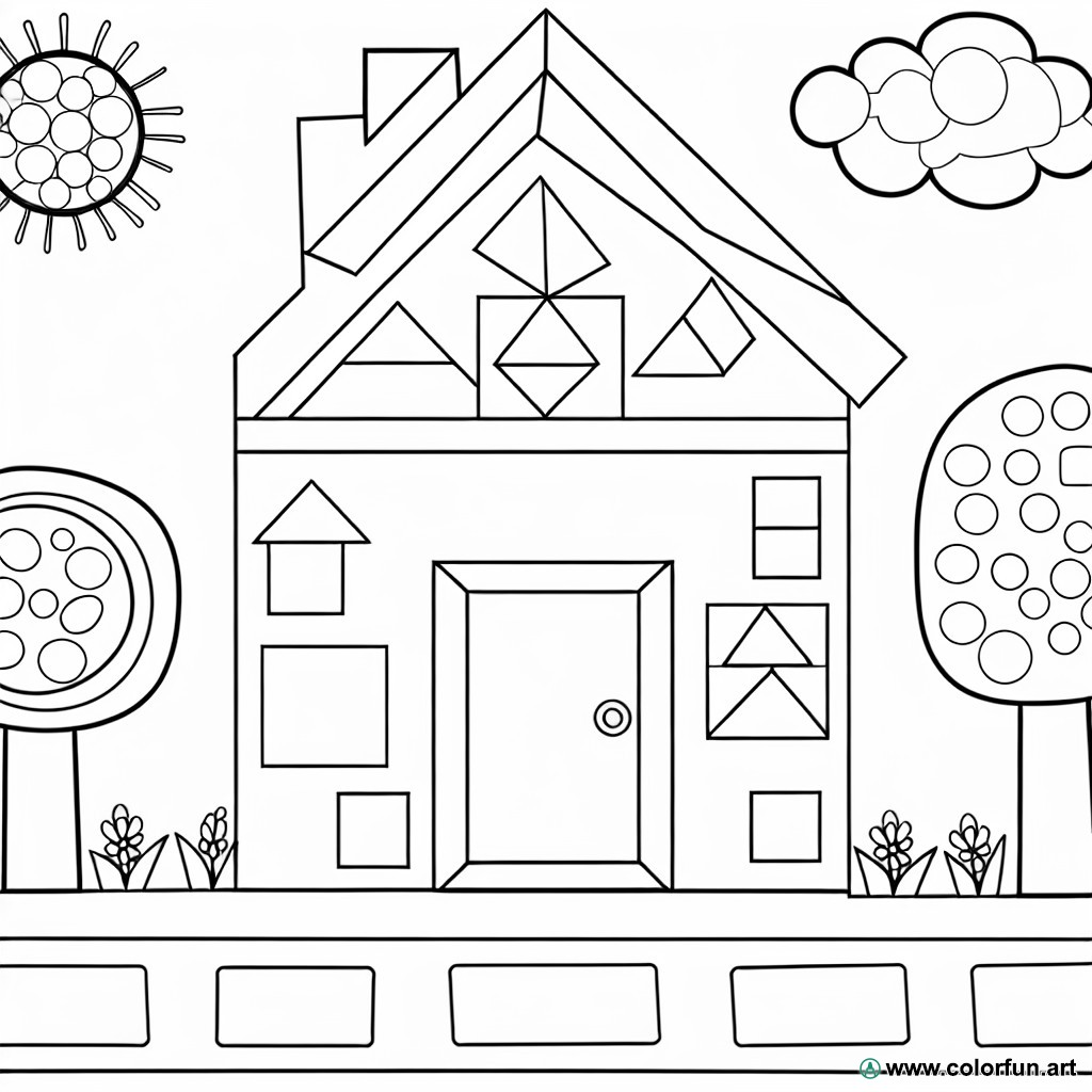 geometric shapes coloring page