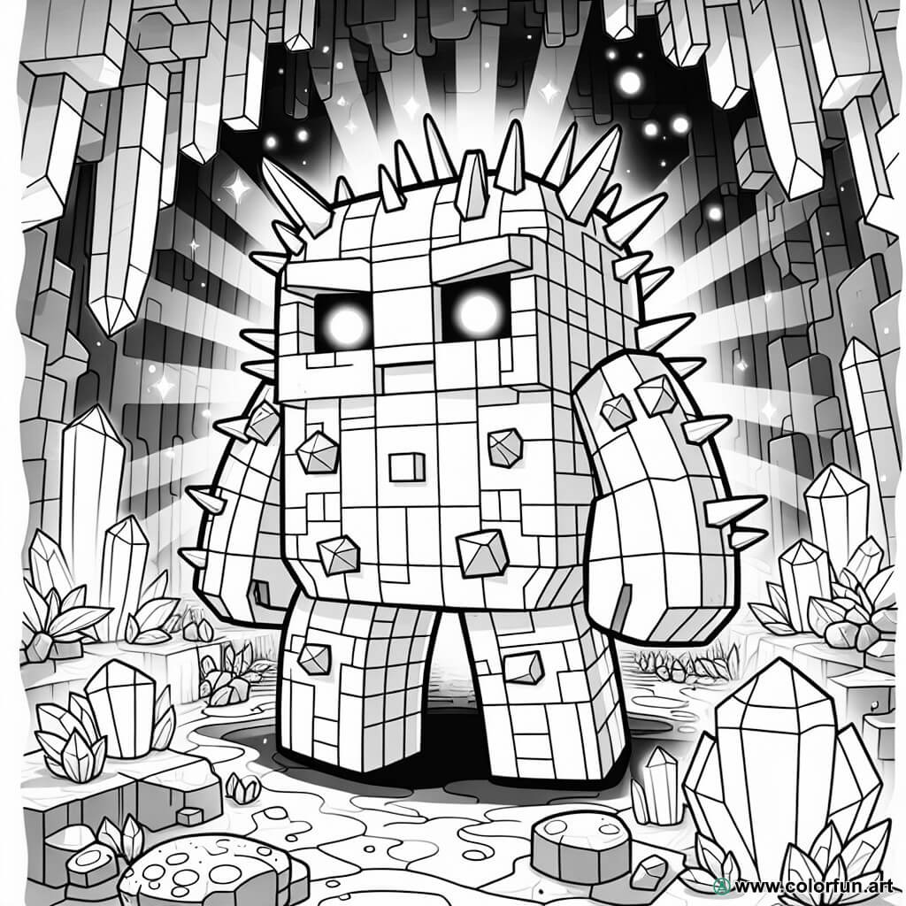 Minecraft Warden Coloring Page Download or Print for free