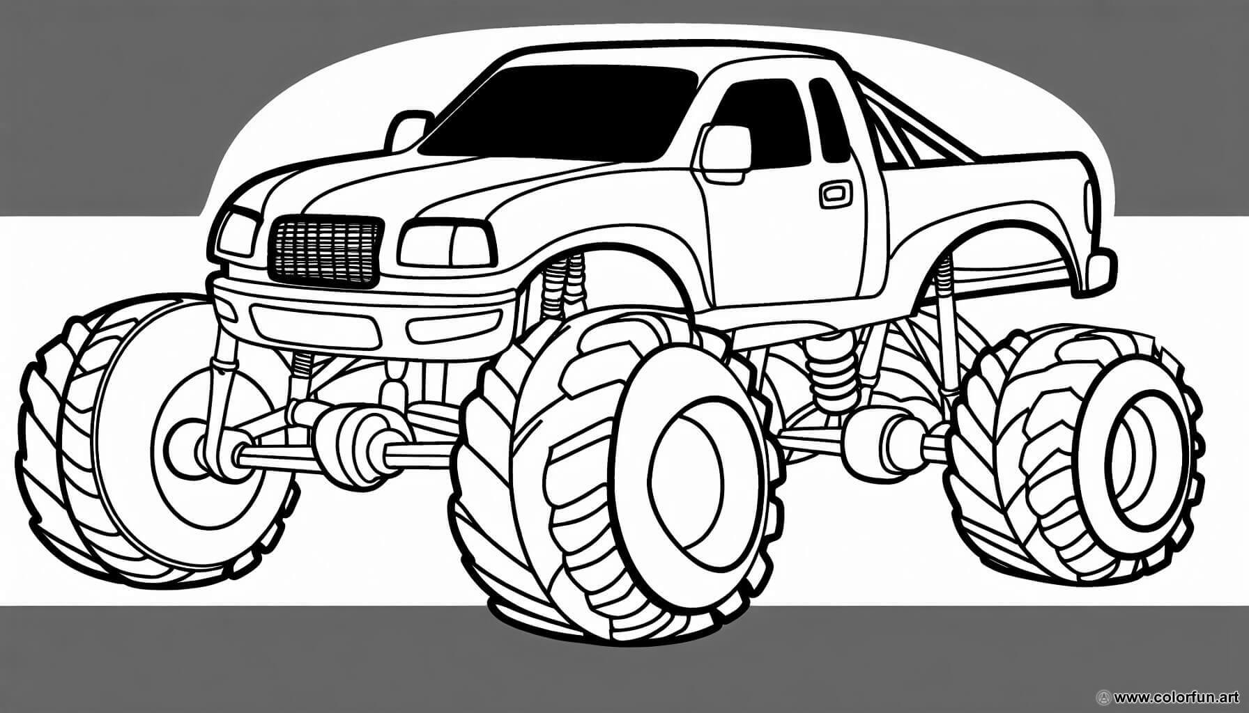 coloring page off-road monster truck