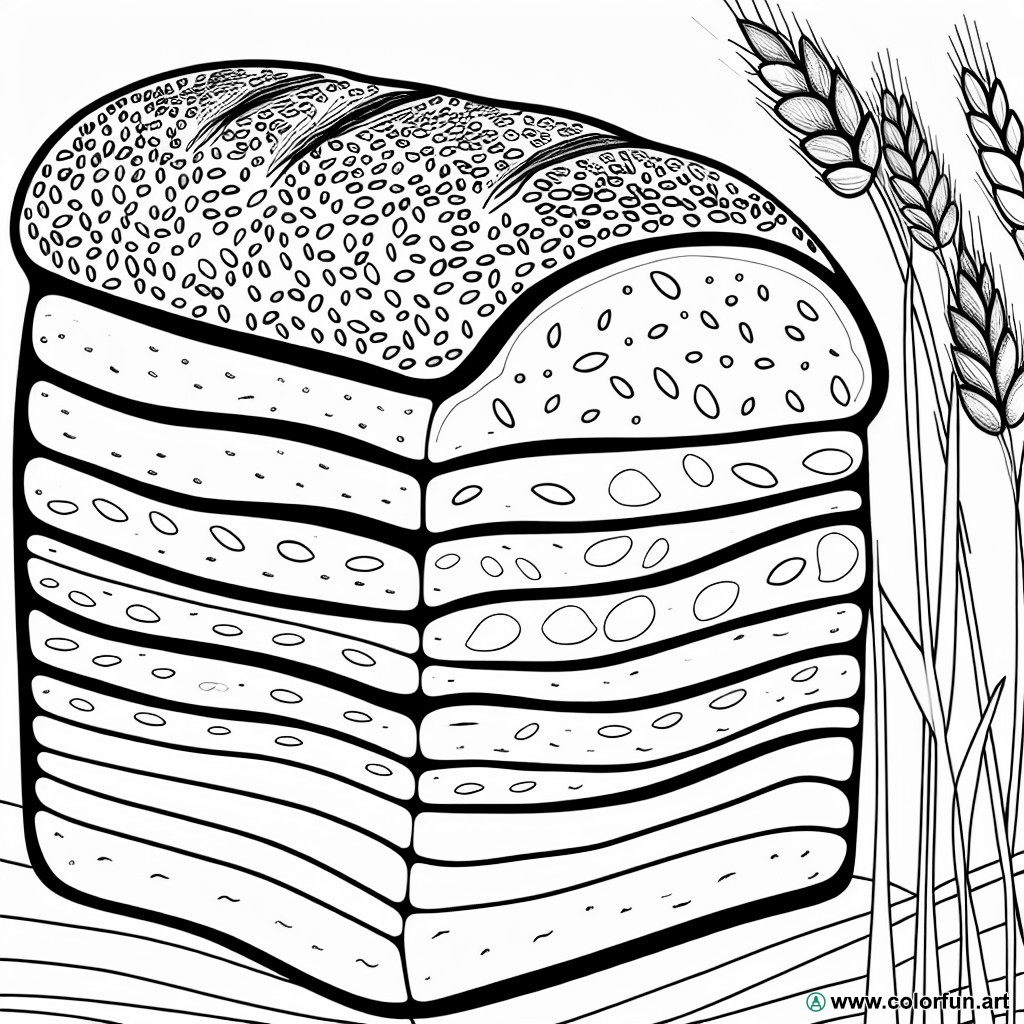 coloring page rye bread