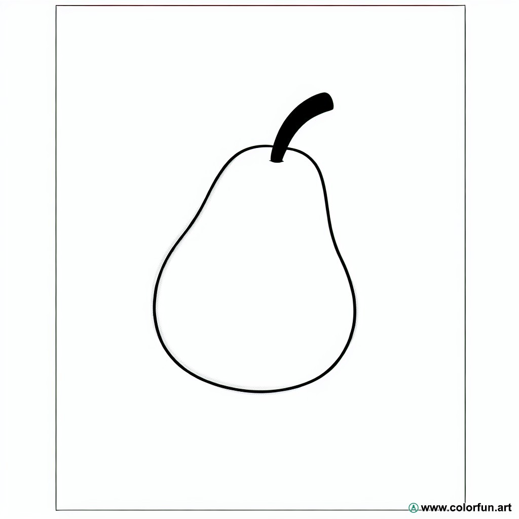 coloring page pear fruit