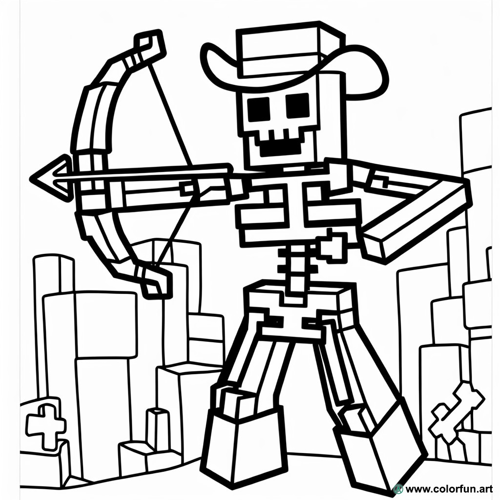 minecraft skeleton coloring page