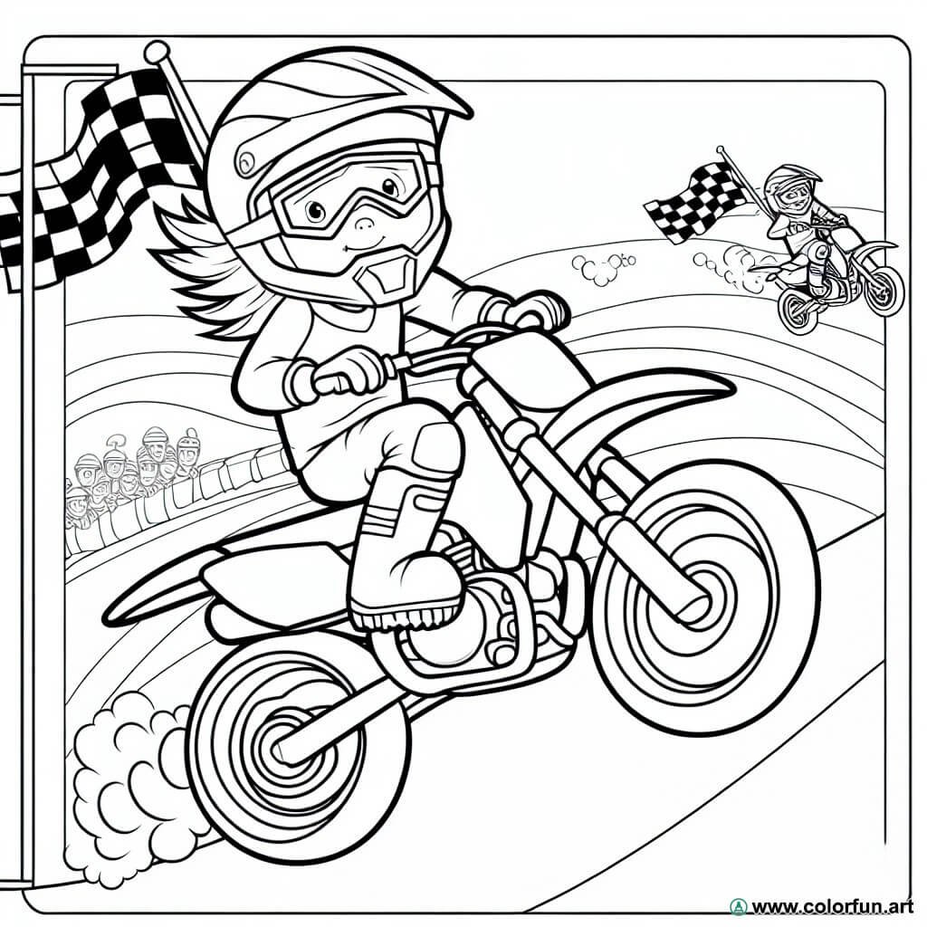 coloring page motocross
