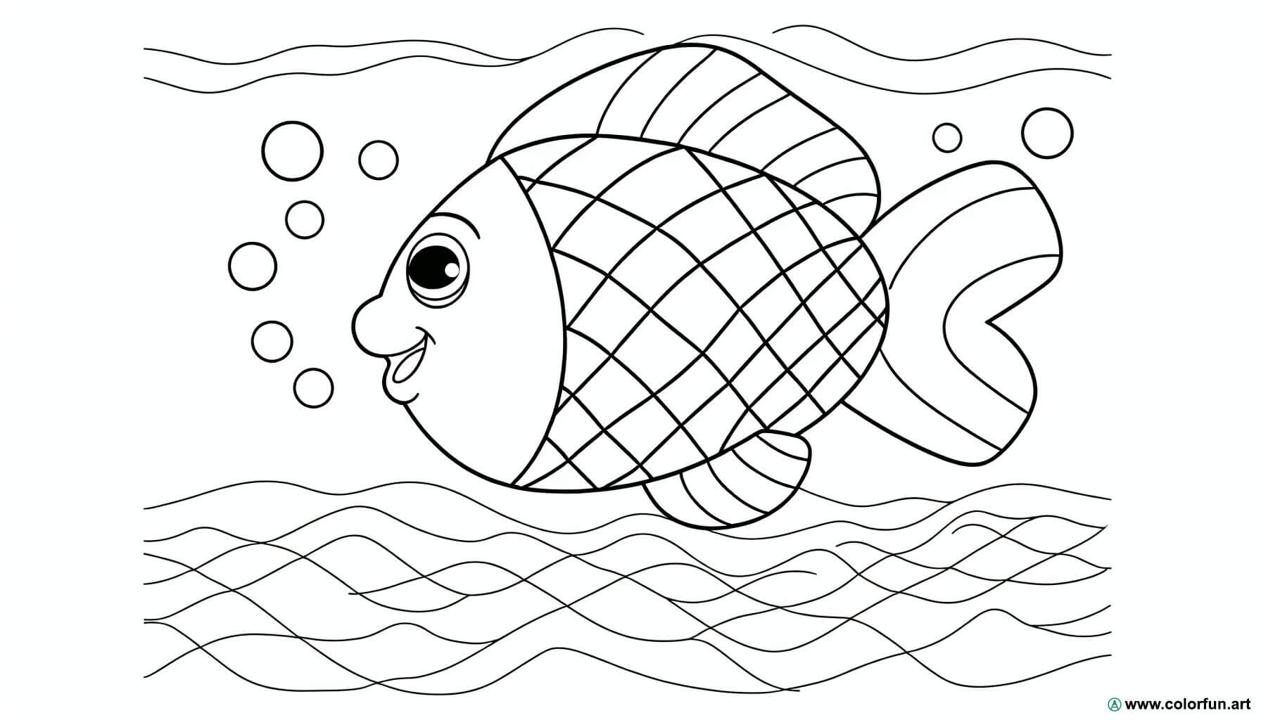 coloring page April fish original
