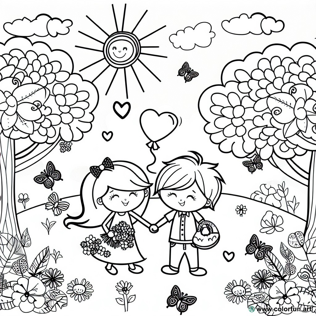romantic coloring page