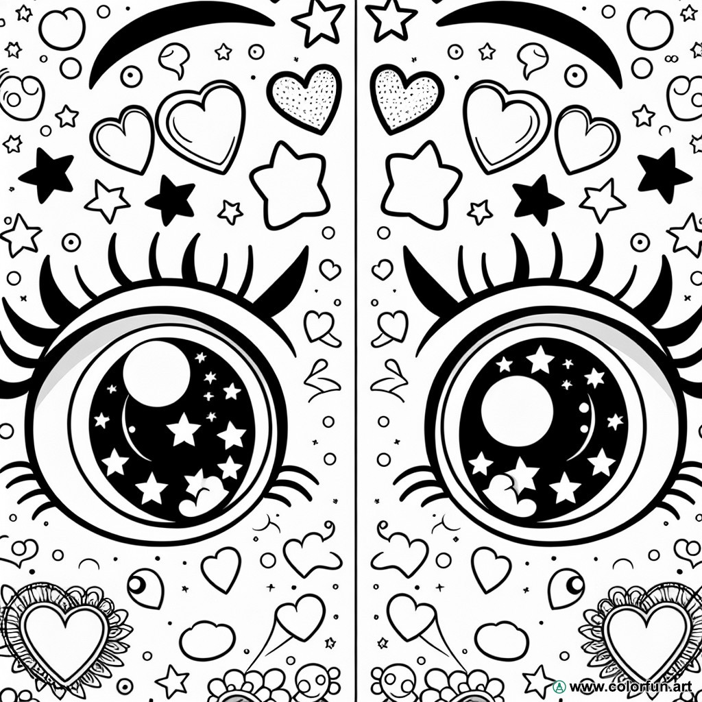 coloring page funny eyes